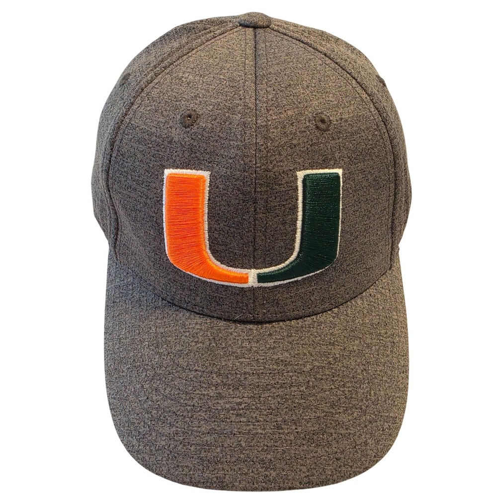 Fan Favorite Miami Hurricanes Hat Mens Grey Heathered Snapback U Logo Cap NCAA